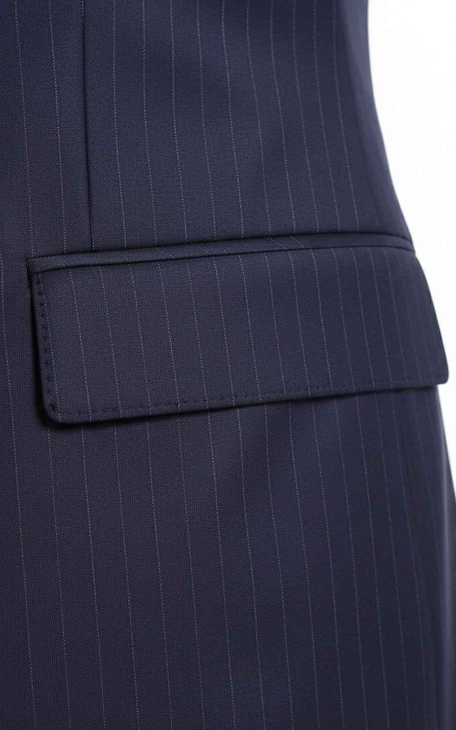 Custom Navy Pinstripe Men Double Breasted Formal Suits Set