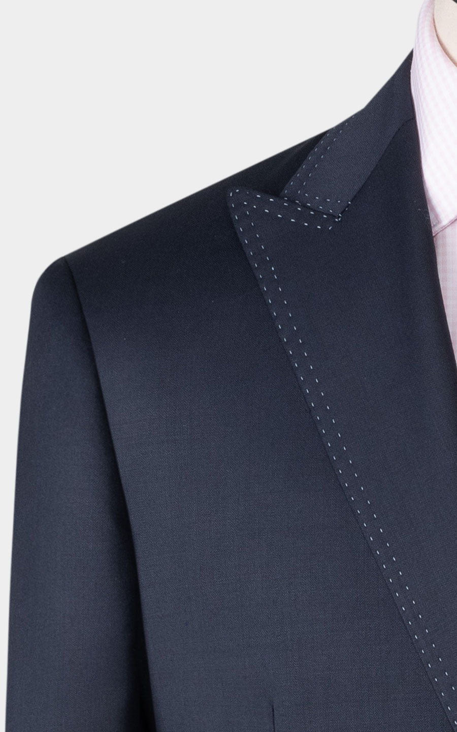 Men's navy blue camel silk suit custom tailored fit