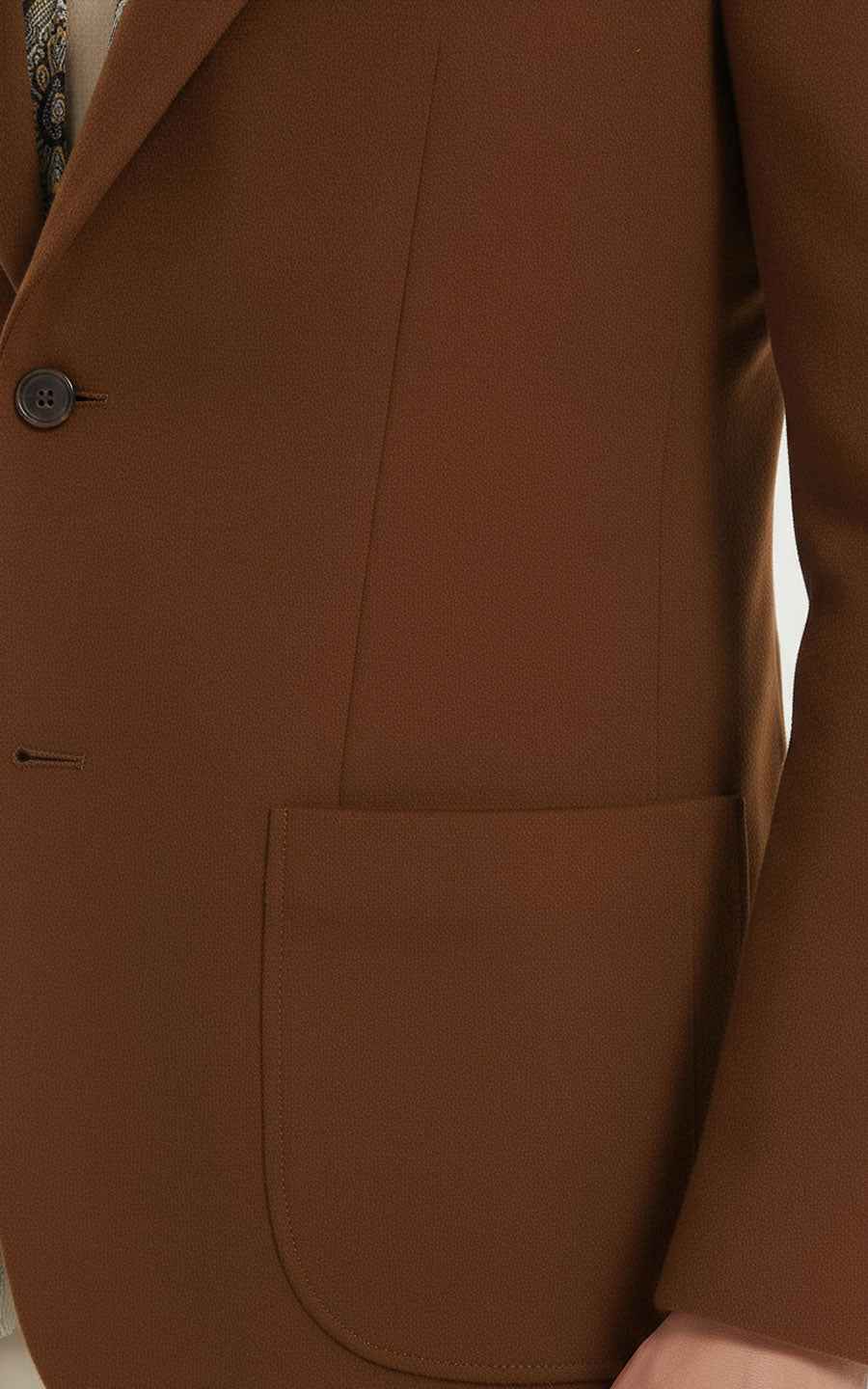 Men's Wool Blazer Classic Brown Tailored Fit