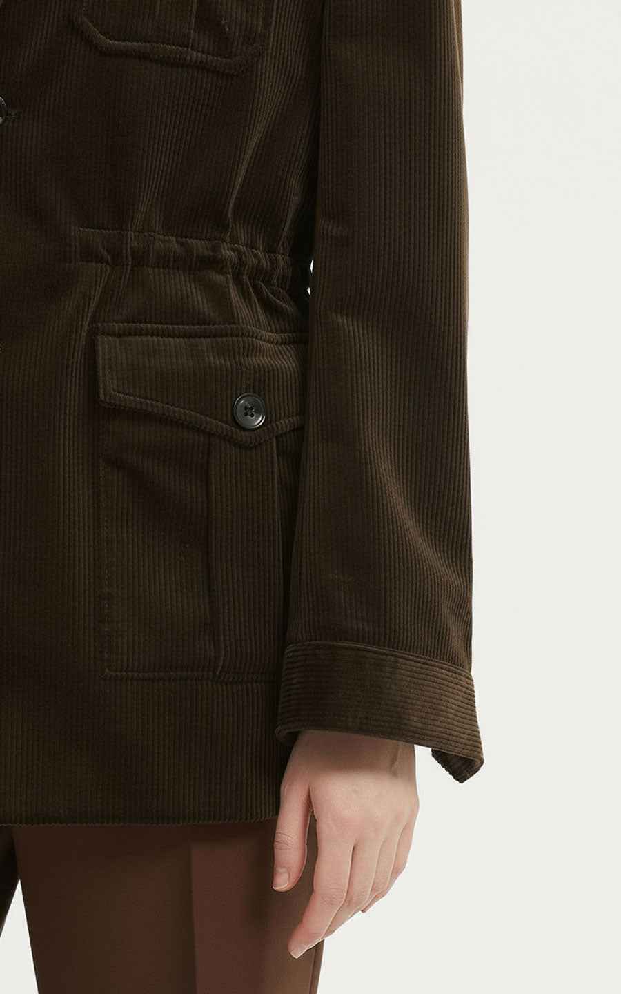 Casual Jackets - Black Corduroy Double-Breasted