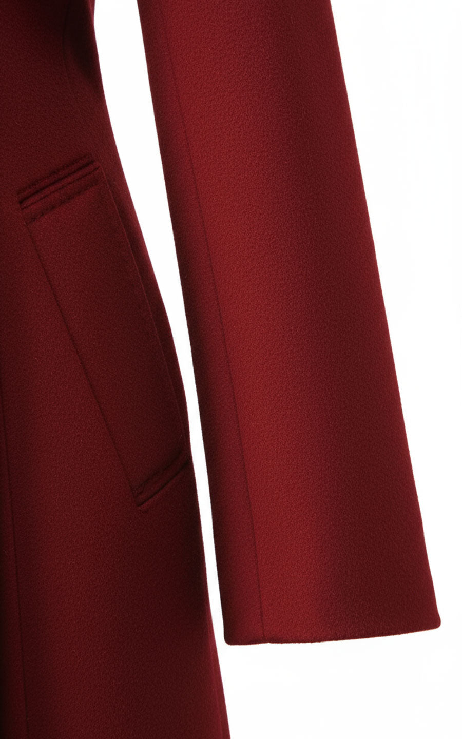 Women's coat Red Wool Double-Breasted Tailored Elegant