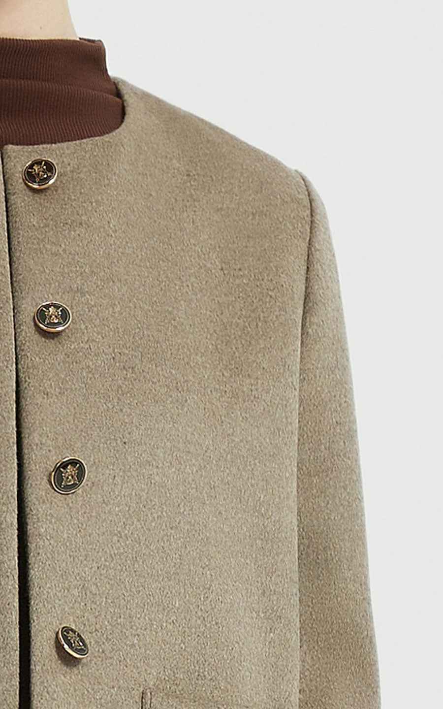 Custom Jackets - Textured Button-Front Stand Collar
