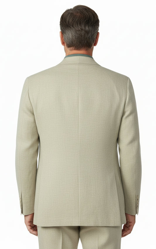 Tailored Beige Linen Custom Suit Men's Casual Blazer