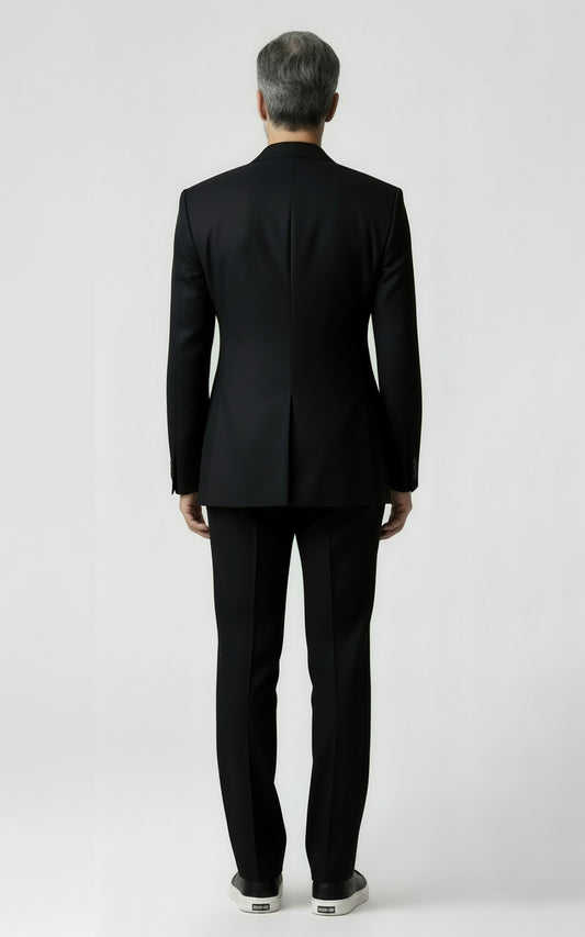 Custom Double Breasted Navy Custom Suit Men Wedding Business Set | WIAI Custom Suits - View 2