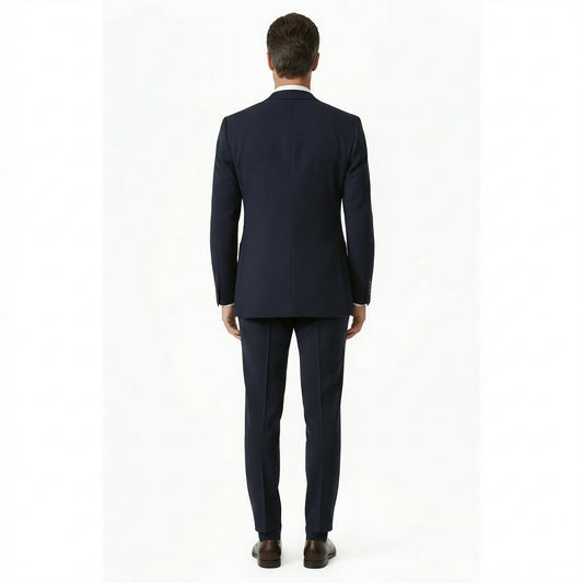 Navy Blue Suits Custom Set Wool Mens Formal Business