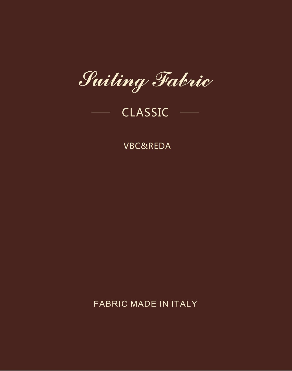 VBC & REDA Fabric Book - Vitale Barberis Canonico premium wool suiting cloth