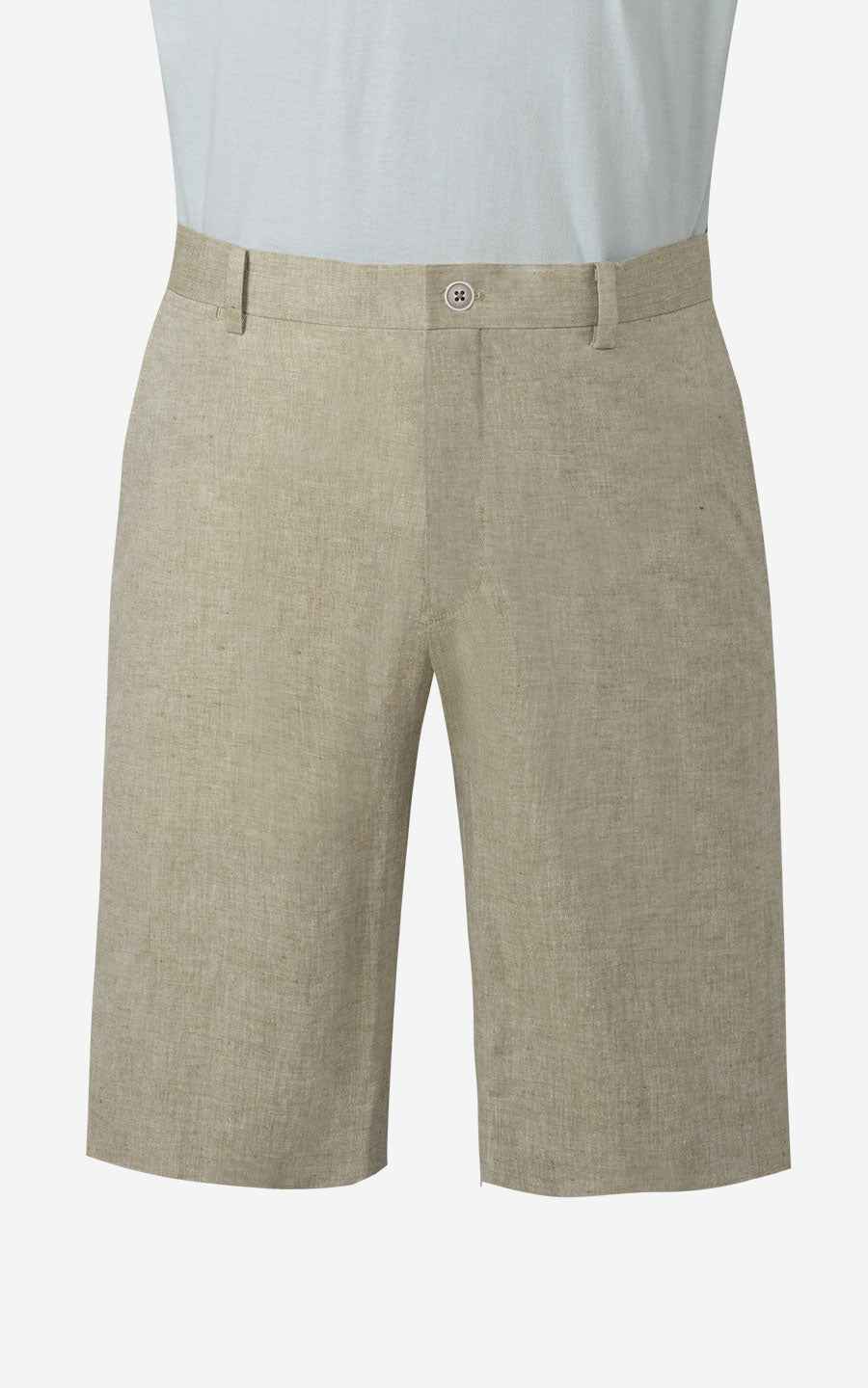 mens custom suits Khaki Linen Men's Casual Suit Set - Bespoke Fit