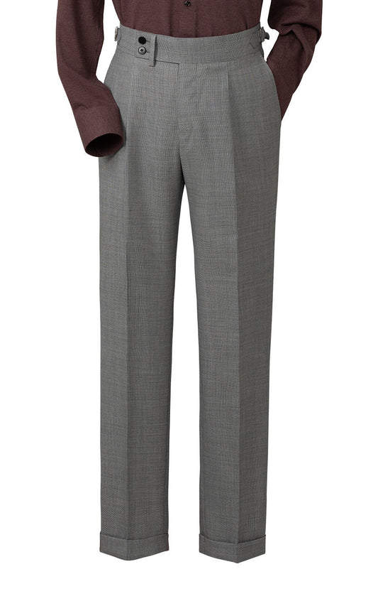 Grey Floral Textured Suit Pants - Premium Tailored Fit