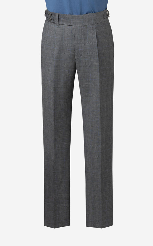Grey Plaid Dress Pants - Premium Tailored Suit Trousers