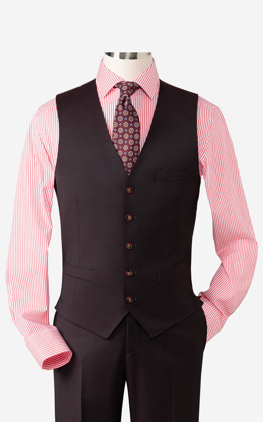Custom burgundy vest - handmade tailored design