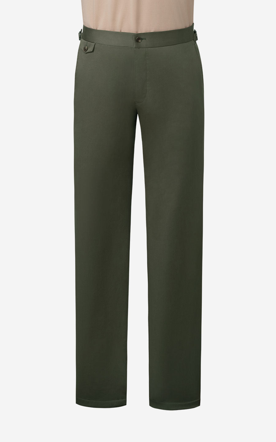 Dark Olive Wool Suit Pants - Premium Men's Trousers