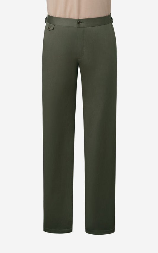 Dark Olive Wool Suit Pants - Premium Men's Trousers