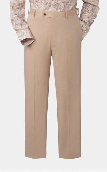 Custom Khaki Twill Trousers - Tailored Suit Pants