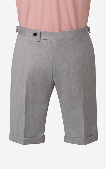 Men's light grey twill shorts - custom casual fit DJ486
