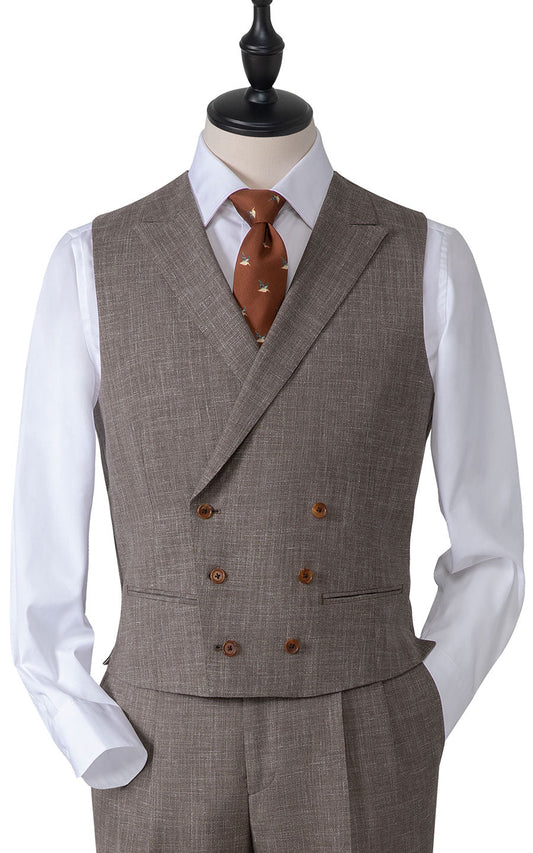 Couture vest wool linen silk blend - premium tailored