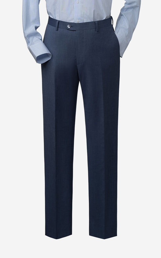 Light Blue Twill Wool Suit Pants - Custom Fit Men's