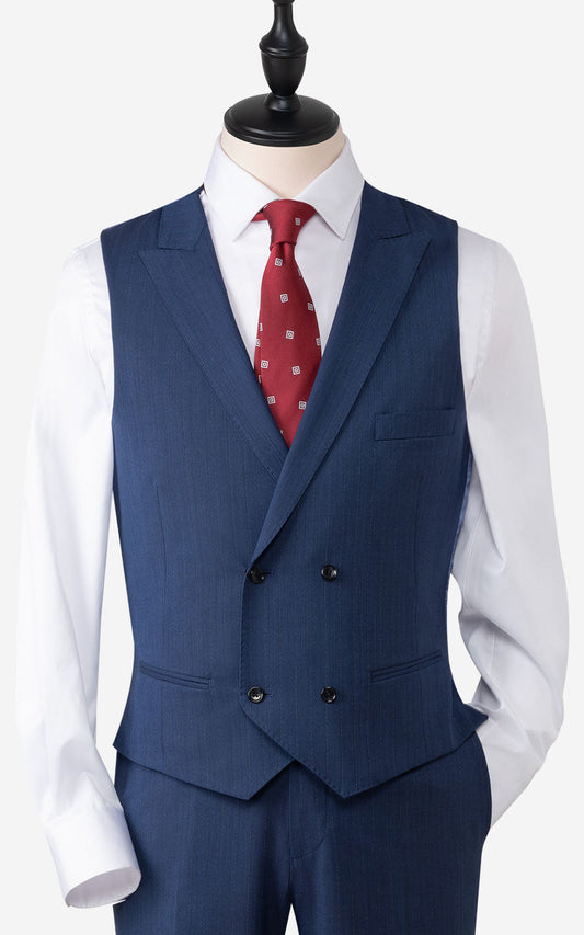 Custom navy blue velvet vest - tailored fit GN51
