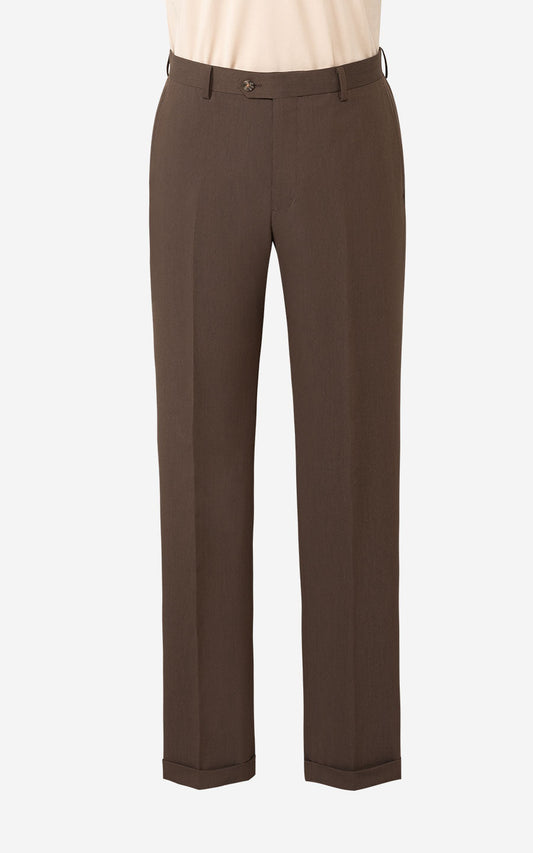 Brown Anti-Wrinkle Custom Suit Pants - Tailored Fit