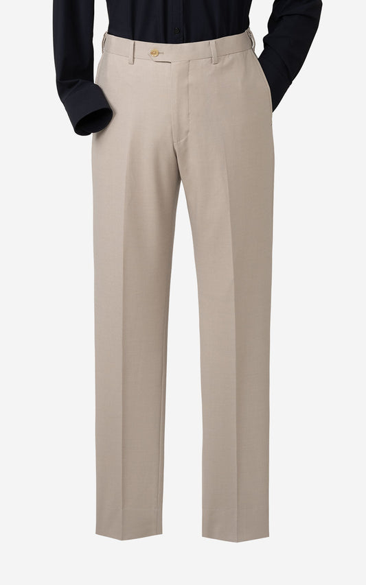 Custom Beige High Elastic Suit Pants - Tailored Fit