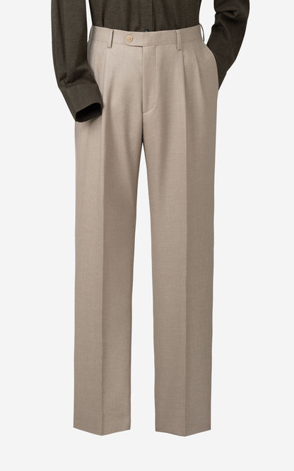 Custom Light Khaki Twill Pants - Tailored Fit Trousers