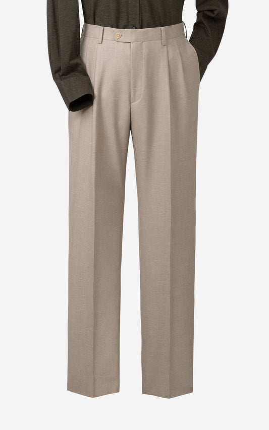 Custom Light Khaki Twill Pants - Tailored Fit Trousers