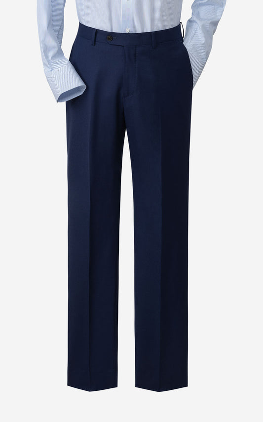 Custom Dark Blue Twill Pants - Tailored Fit Trousers