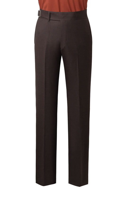 Dark Brown Twill Casual Pants - Custom Comfort & Style
