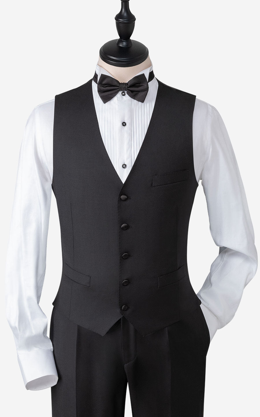 Custom black satin vest - formal wear personalized JX172