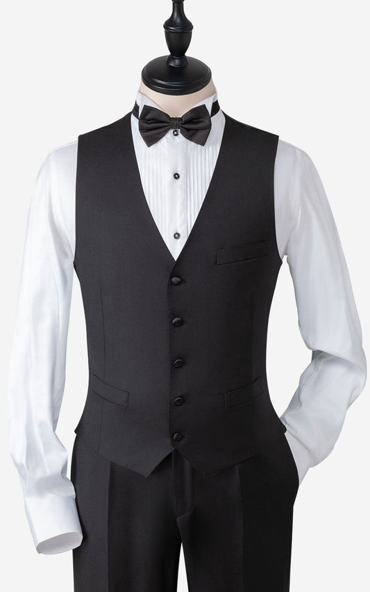 Custom black satin vest - formal wear personalized JX172