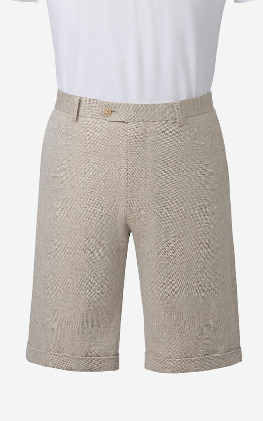 Beige herringbone suit pants - custom tailored fit KC125
