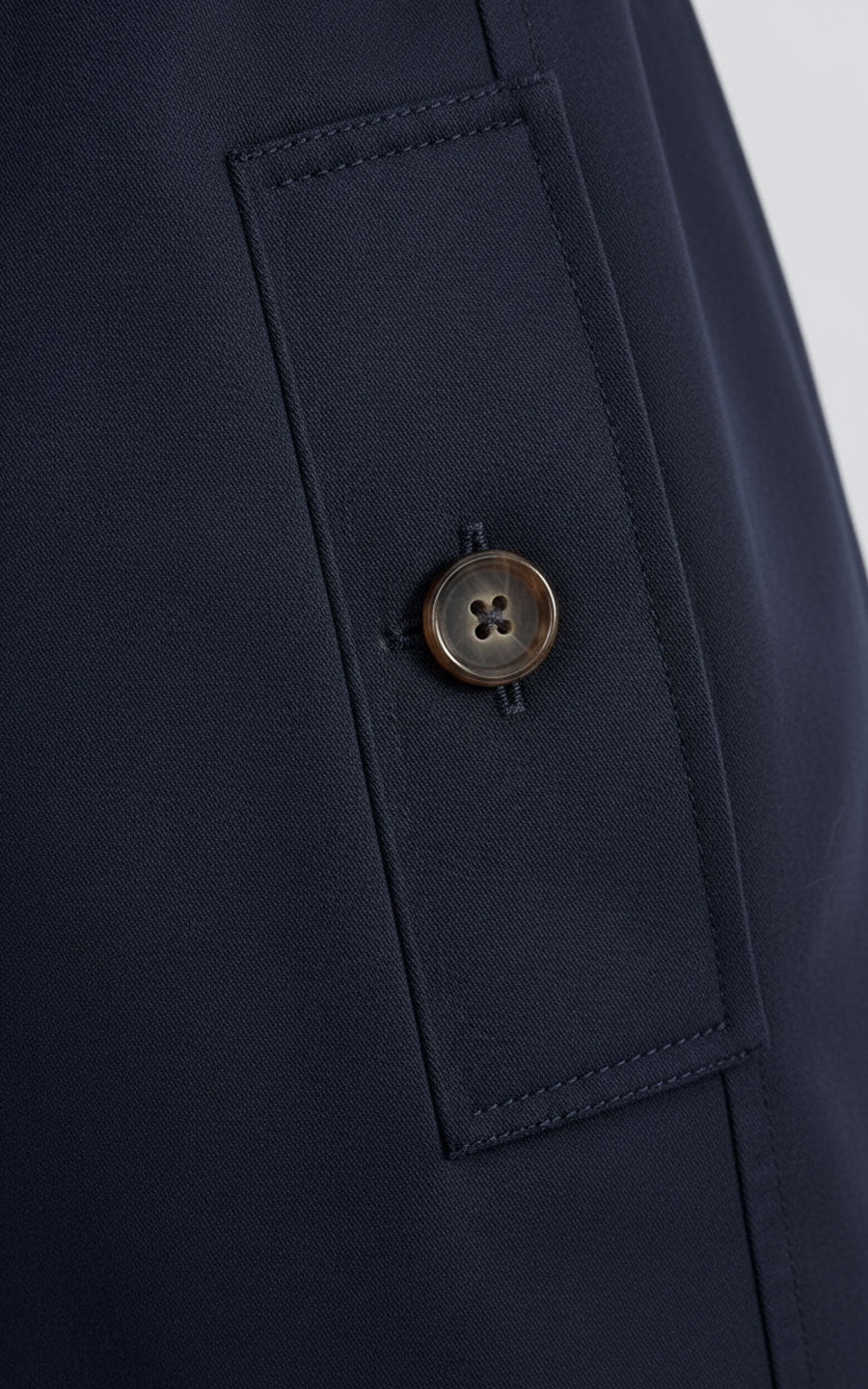 Navy Double-Breasted Blazer with Belt - Professional
