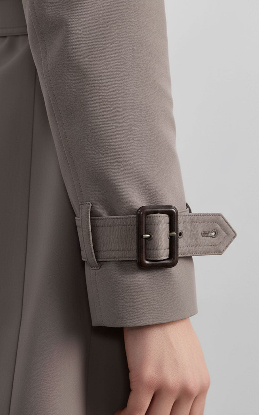 Classic Double-Breasted Trench Coat - Taupe