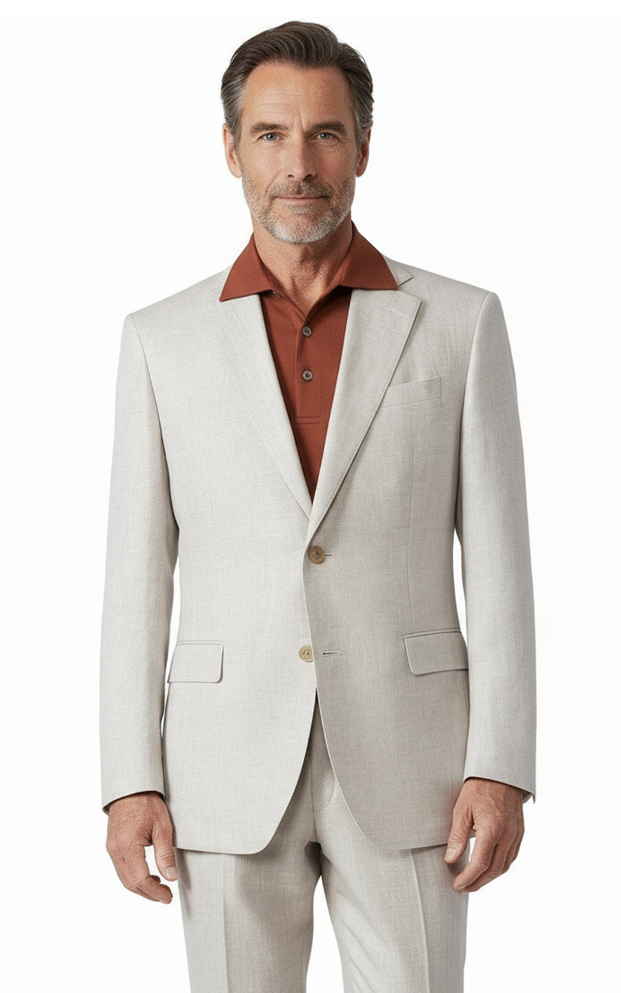 Custom Tailored Beige Linen Suits Mens Formal Wedding Wear Jacket