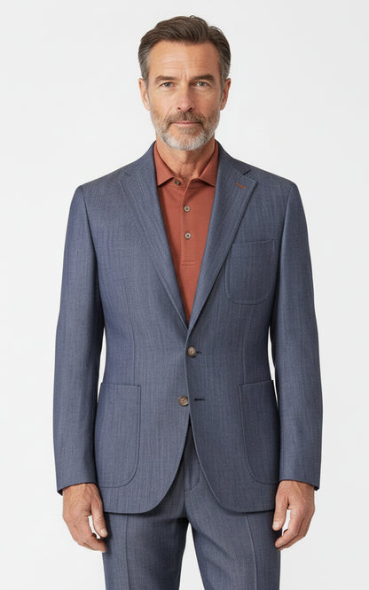 Mens Washable Wool Casual Blazer Denim Customized Blazer