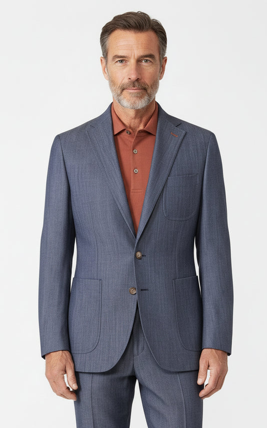 Mens Washable Wool Casual Blazer Denim Customized Blazer