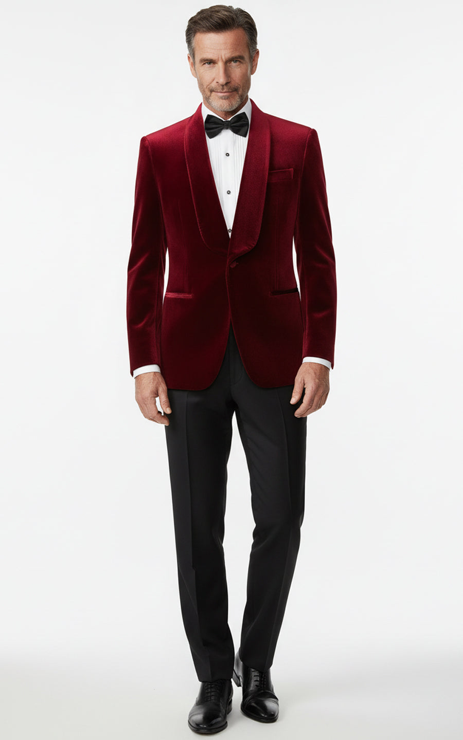 Custom Red Velvet Tailored Men Formal Wedding Suit Set