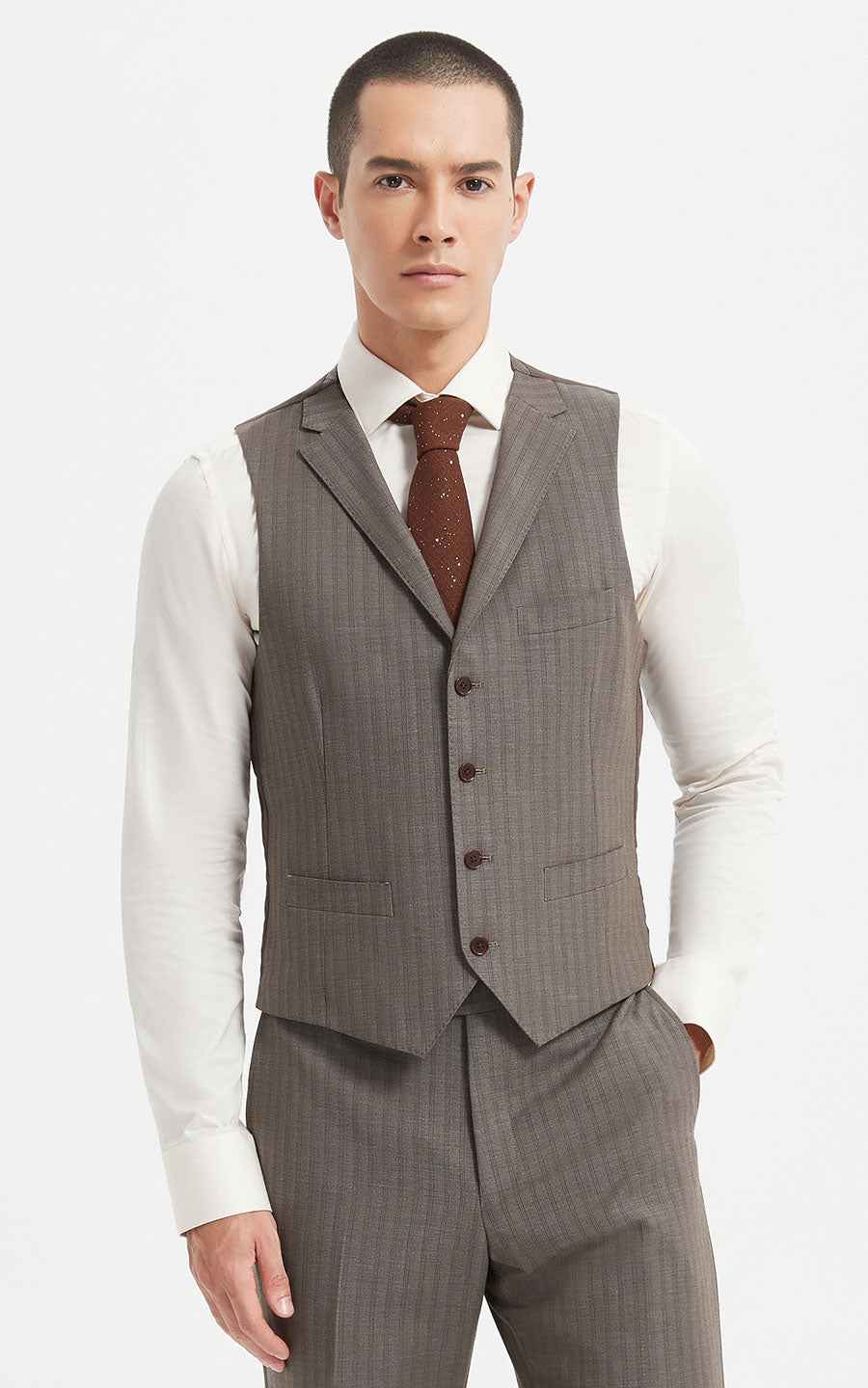 Men's Vest Suit Classic Gray Three-Piece Set
