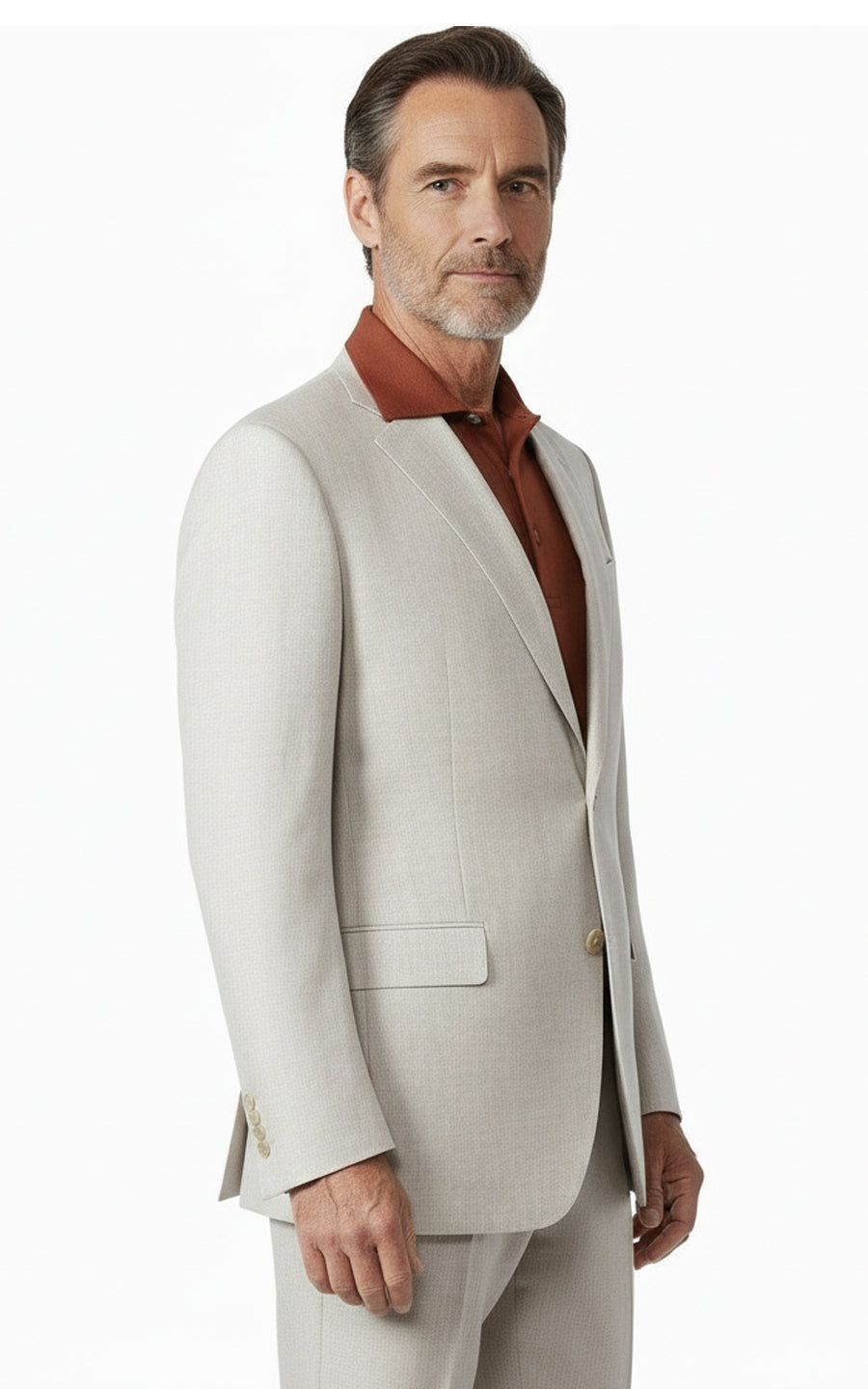 Custom Tailored Beige Linen Suits Mens Formal Wedding Wear Jacket