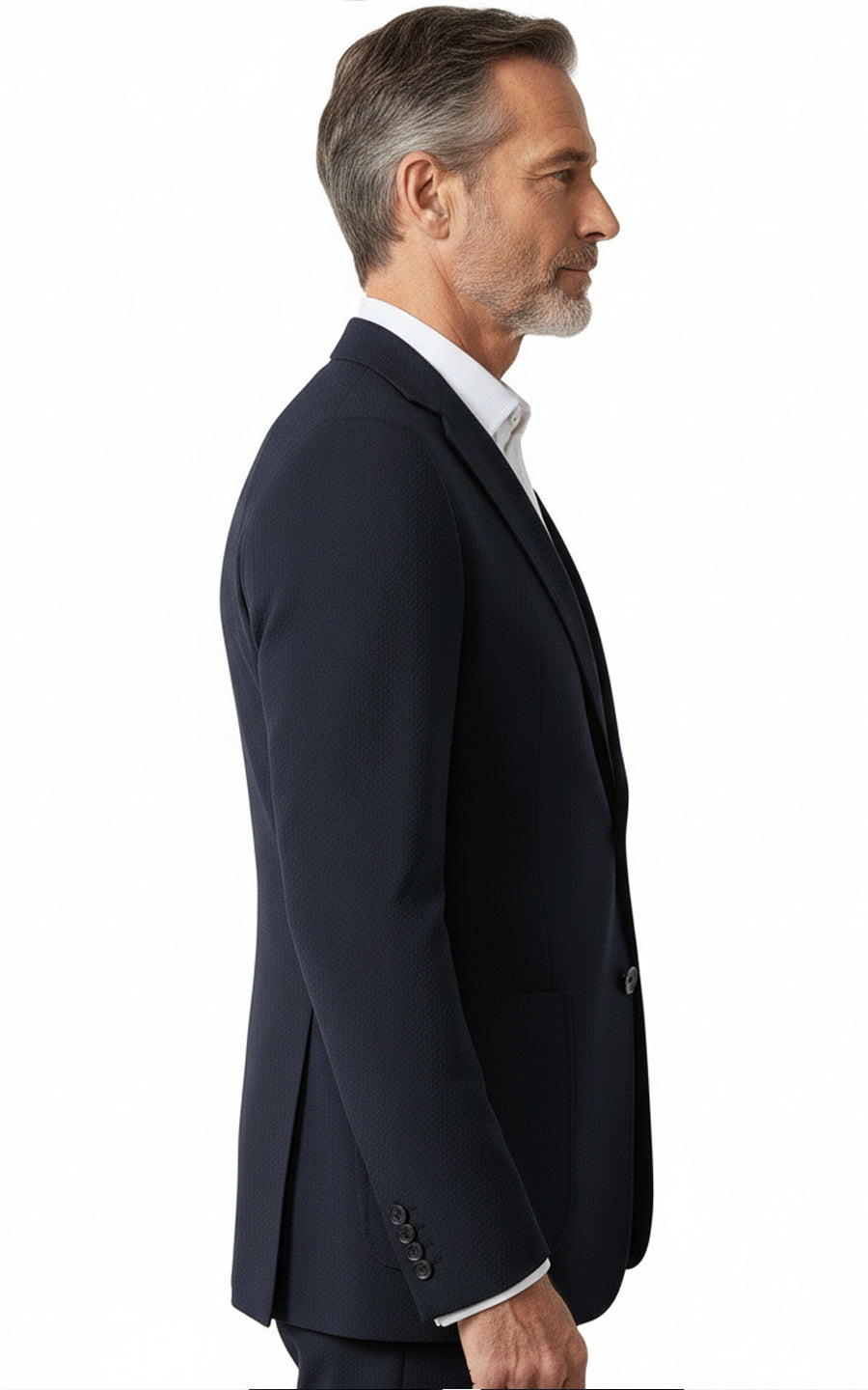 Custom Navy Blue Wool Suit Blazer for Men Business Casual