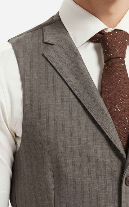 Men's Vest Suit Classic Gray Three-Piece Set