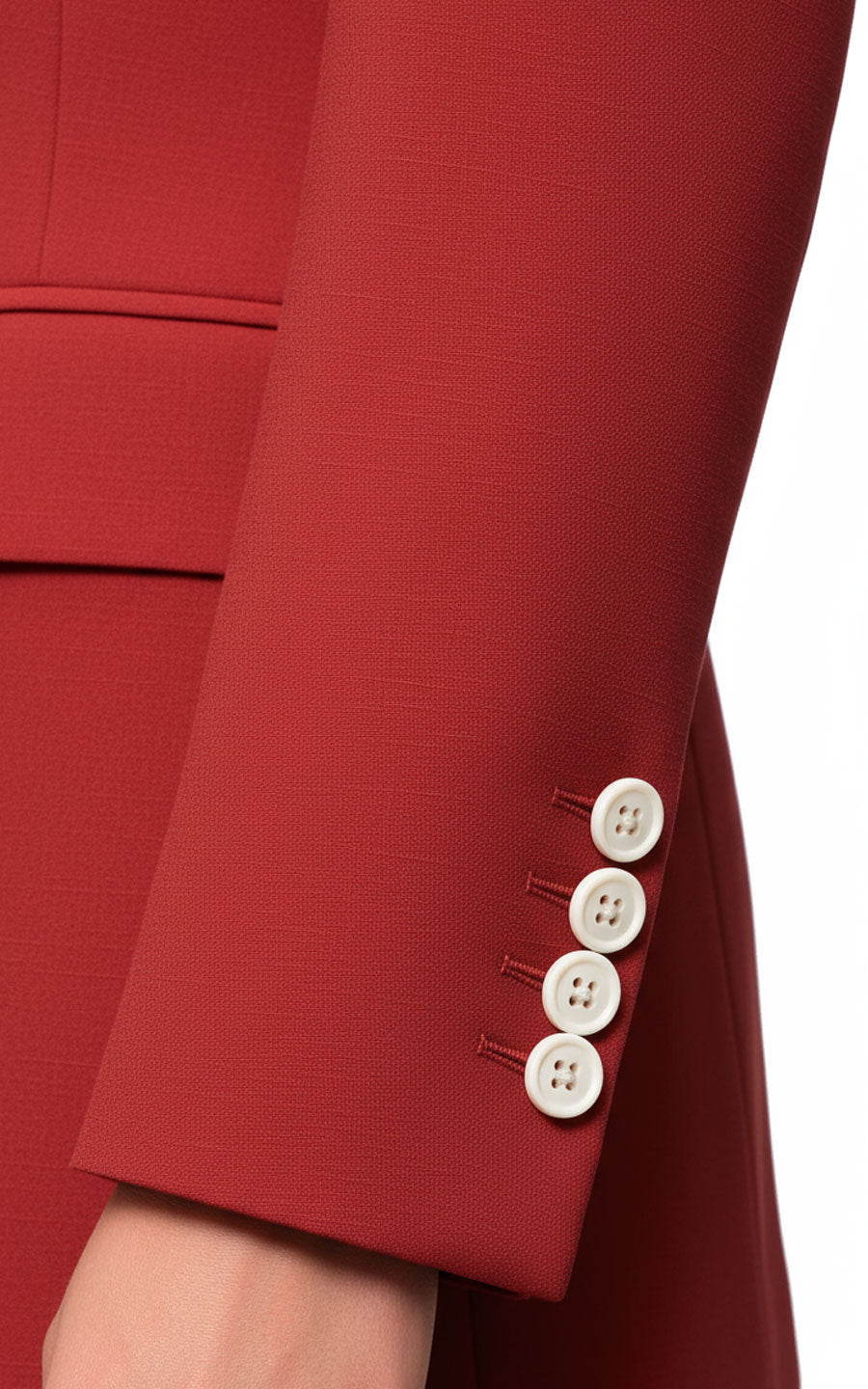 Women's Red Single-Button Blazer