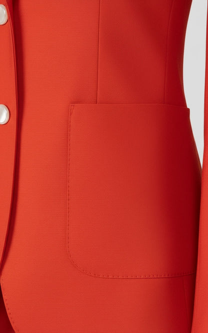 Women's Bold Red Power Suit Set - Statement Blazer