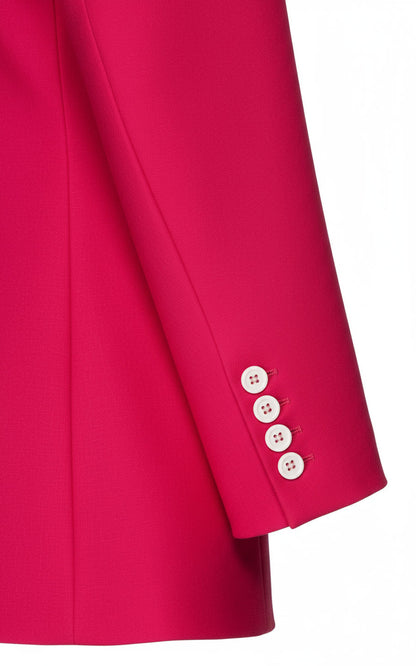 Women's Red Single Button Blazer - Professional Suit Jacket