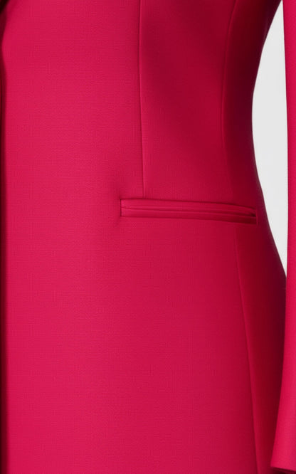 Women's Red Single Button Blazer - Professional Suit Jacket