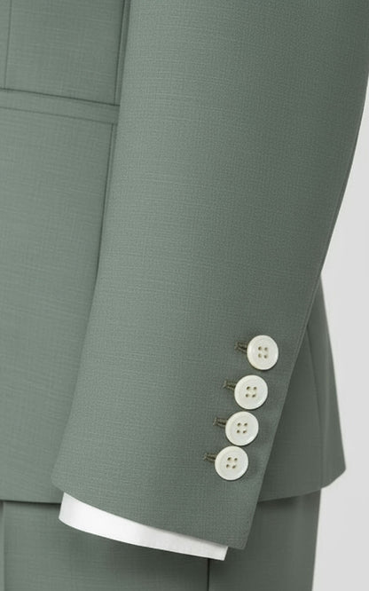 Sage Green Double-Breasted Suit Set