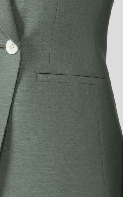 Sage Green Double-Breasted Suit Set