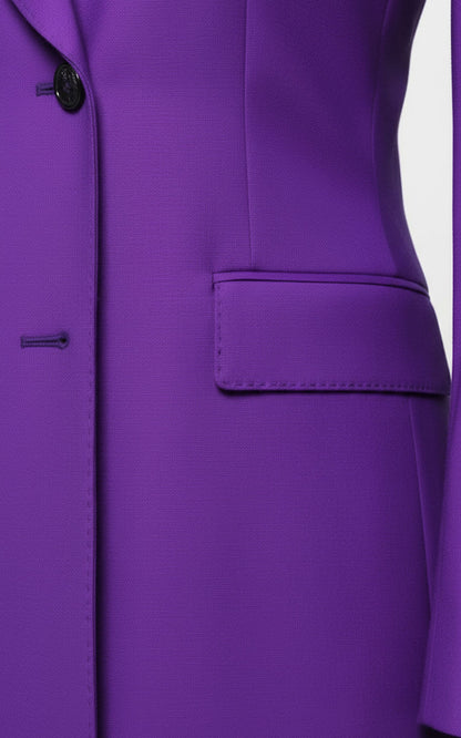Women's Purple Double Breasted Blazer Jacket