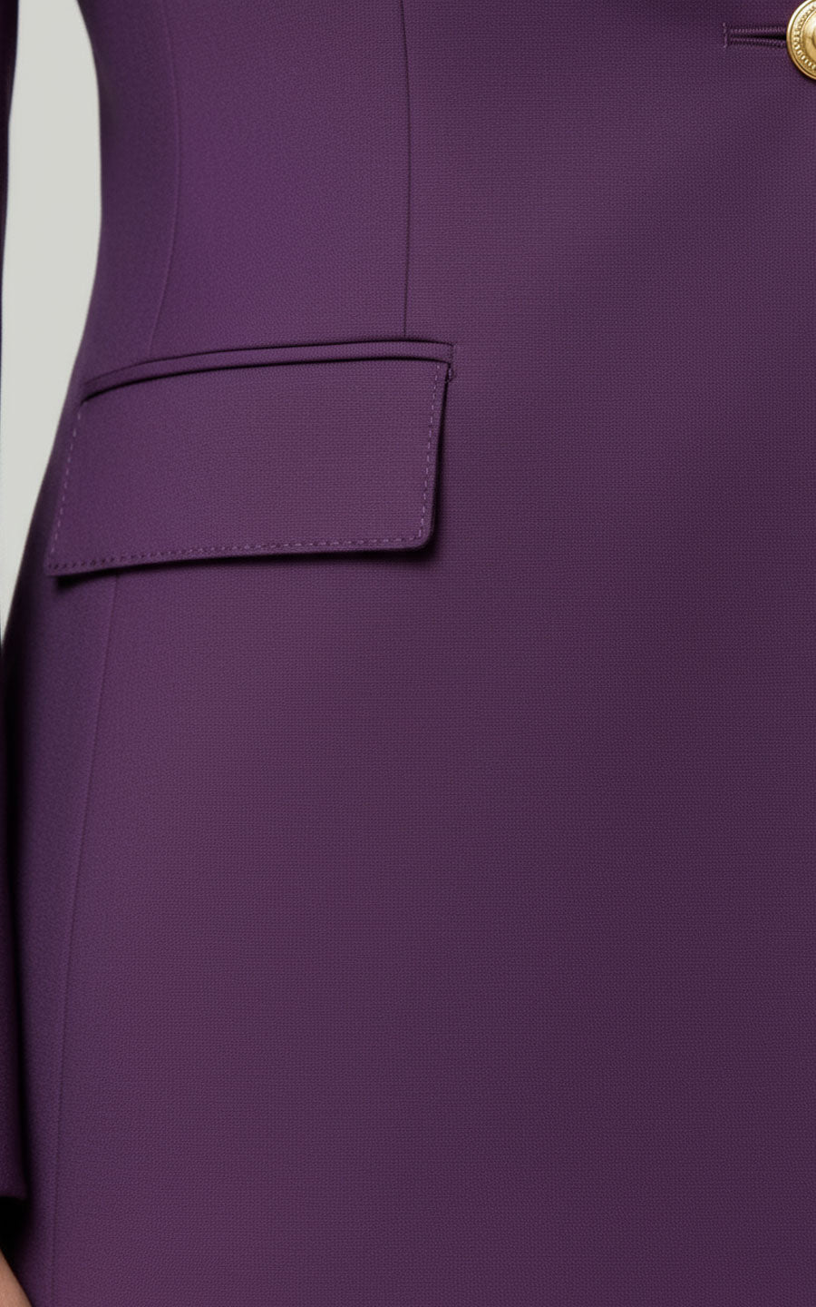 Purple Blazer Women Wool Single Custom Button Formal