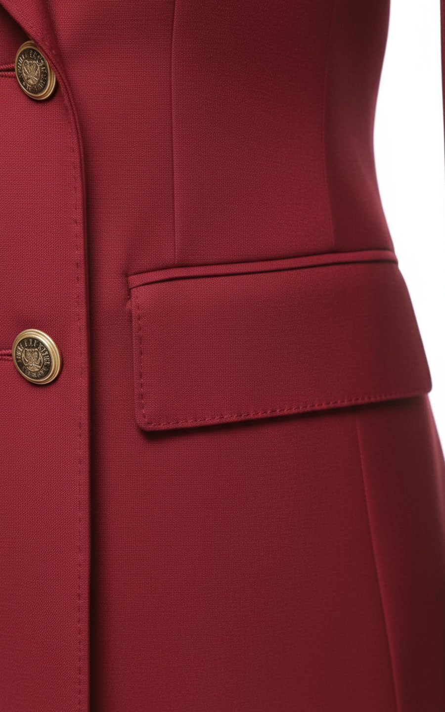 Burgundy Double-Breasted Blazer Women's Professional