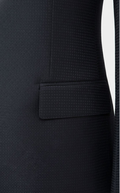 Custom Chinese Wedding Suit Formal Embroidered Men Navy Suit Jacket